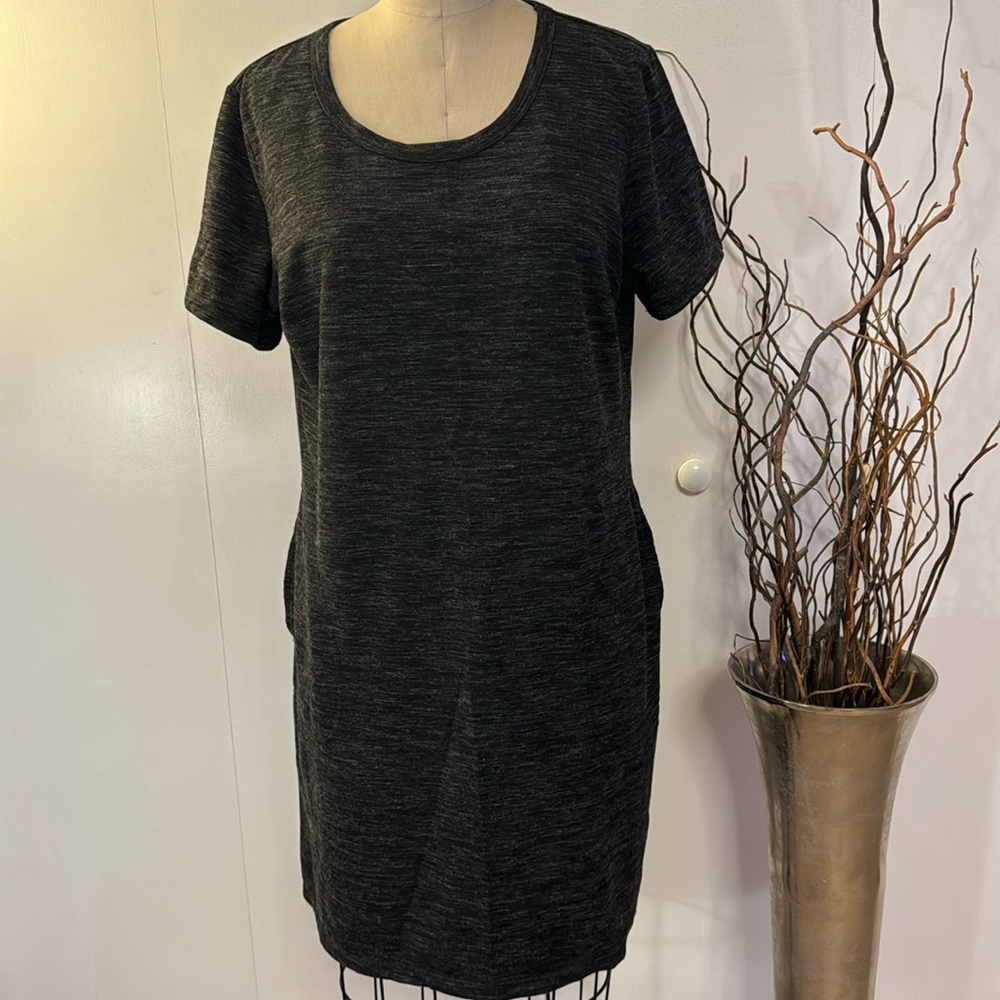 32 degrees gray heathered midi dress with pockets